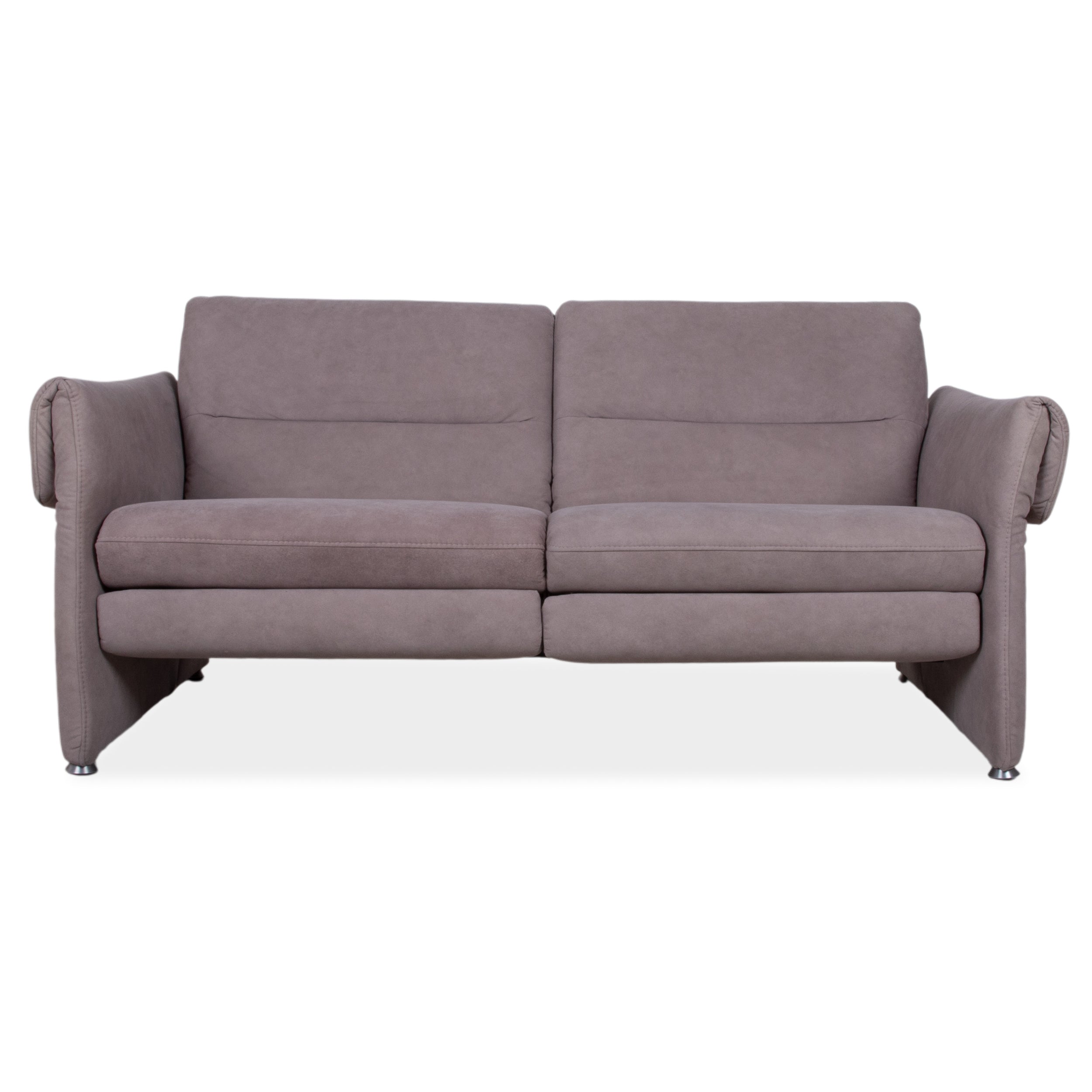 Himolla Fabric Two-Seater Grey Blue Manual Function Sofa Couch