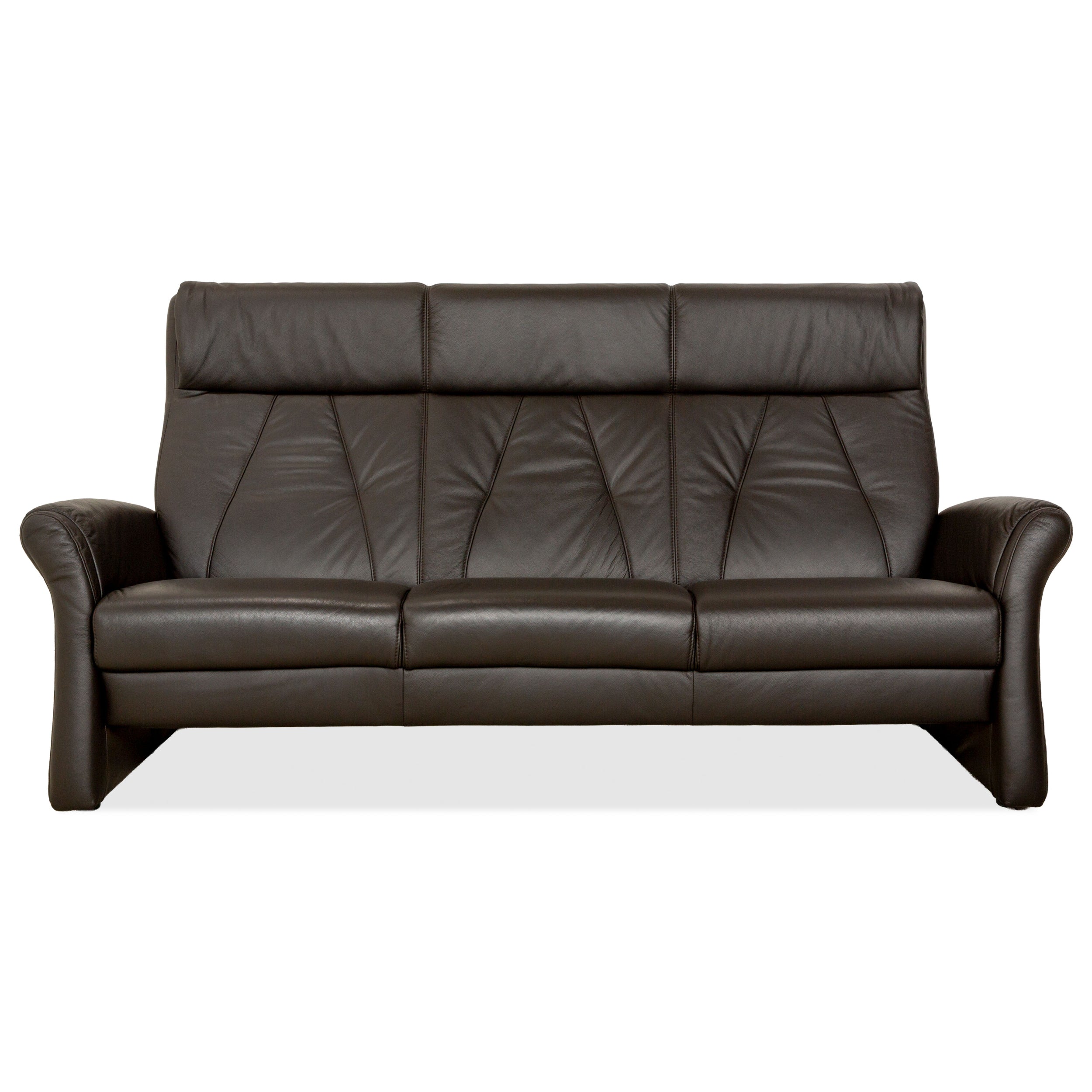 Canapé trois places en cuir Himolla TANGRAM gris marron café