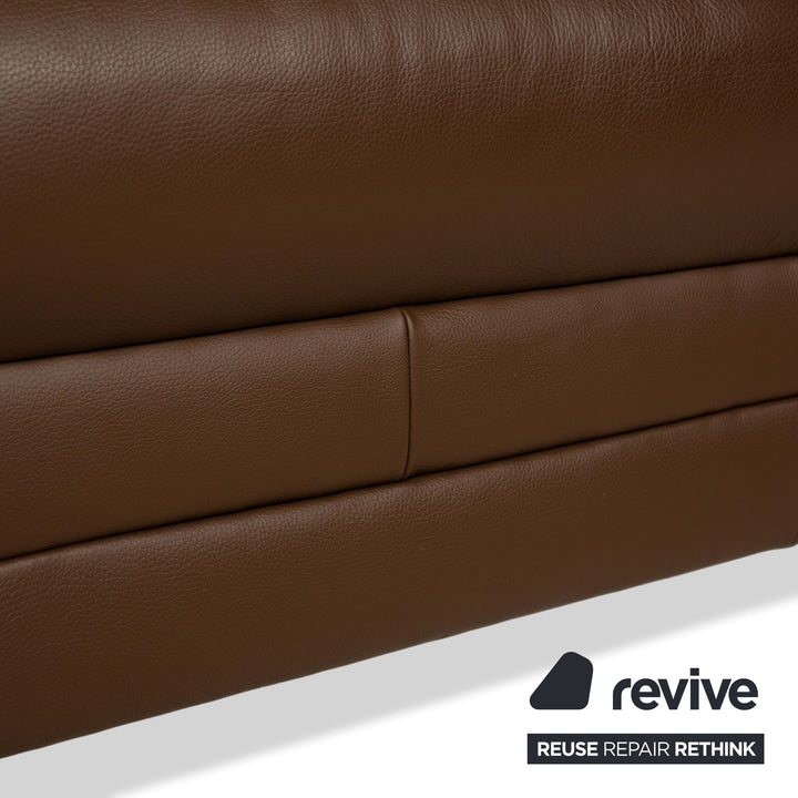 Himolla Tangram Leather Two-Seater Brown Sofa Couch