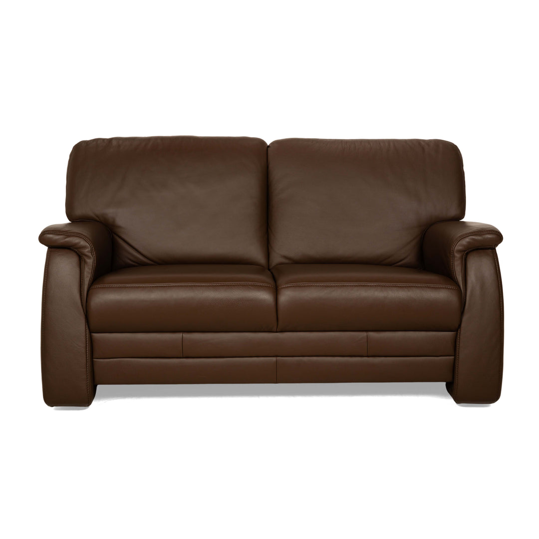 Himolla Tangram Leather Two-Seater Brown Sofa Couch