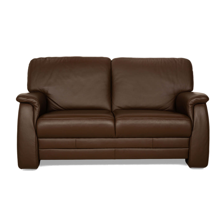 Himolla Tangram Leather Two-Seater Brown Sofa Couch
