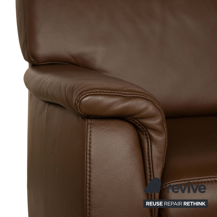 Himolla Tangram Leather Two-Seater Brown Sofa Couch