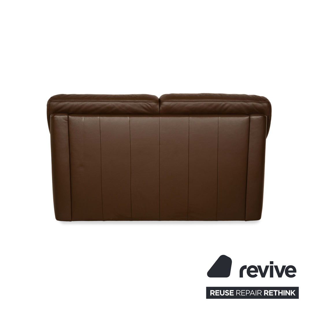 Himolla Tangram Leather Two-Seater Brown Sofa Couch