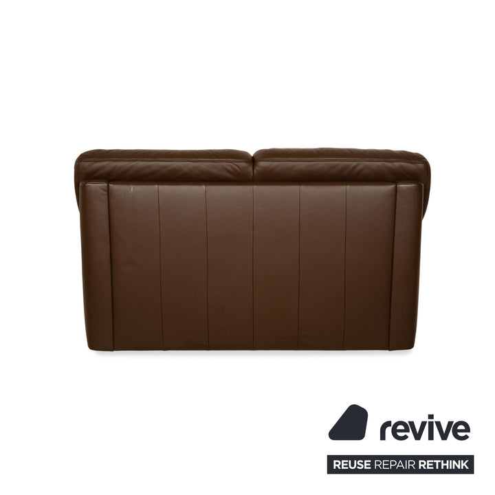 Himolla Tangram Leather Two-Seater Brown Sofa Couch