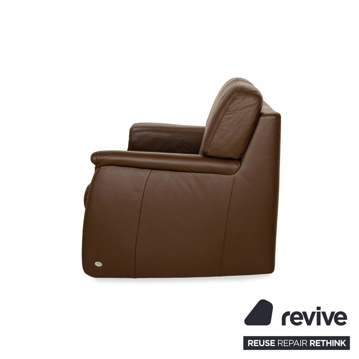 Himolla Tangram Leather Two-Seater Brown Sofa Couch