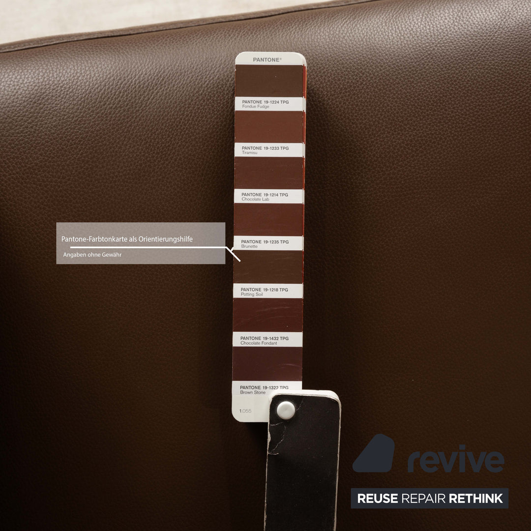 Himolla Tangram Leather Two-Seater Brown Sofa Couch