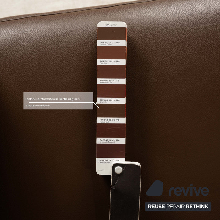 Himolla Tangram Leather Two-Seater Brown Sofa Couch