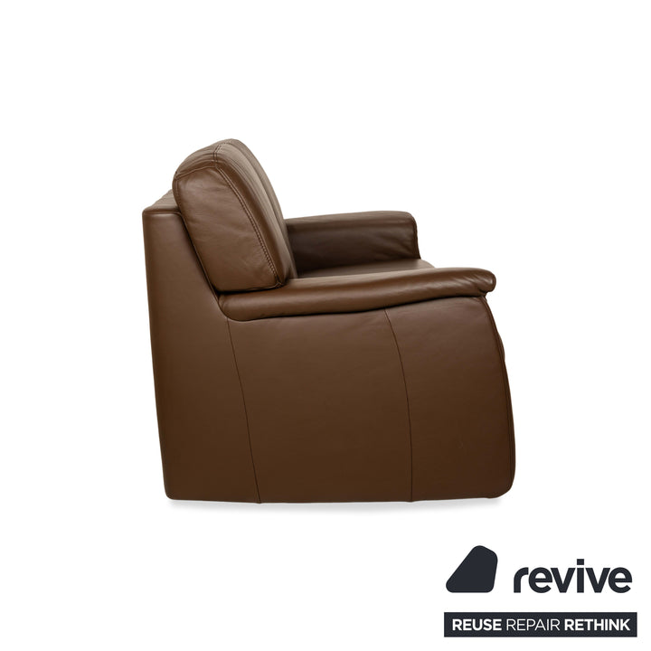 Himolla Tangram Leather Two-Seater Brown Sofa Couch