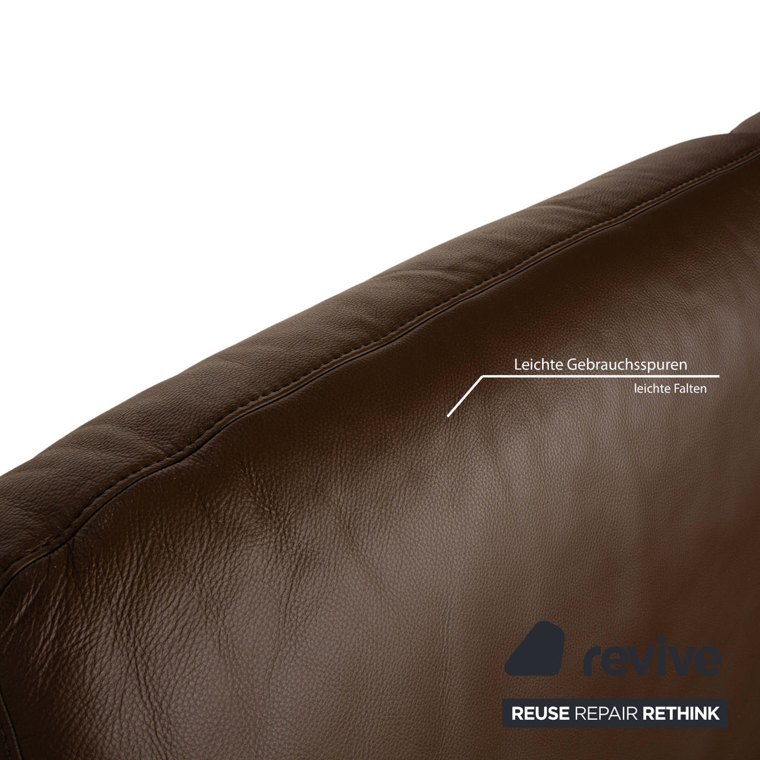 Himolla Tangram Leather Two-Seater Brown Sofa Couch