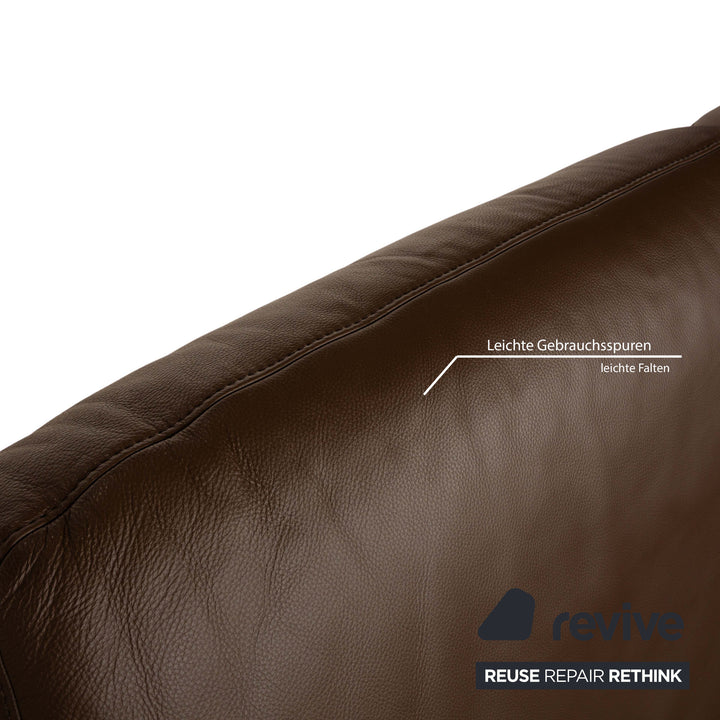 Himolla Tangram Leather Two-Seater Brown Sofa Couch