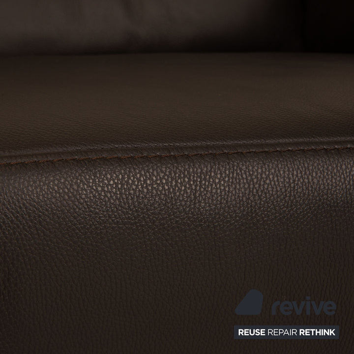 Himolla TANGRAM Leather Loveseat Gray Slate Sofa Couch