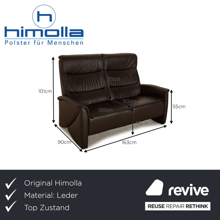Himolla TANGRAM Relax Leder Zweisitzer Braun Sofa Couch