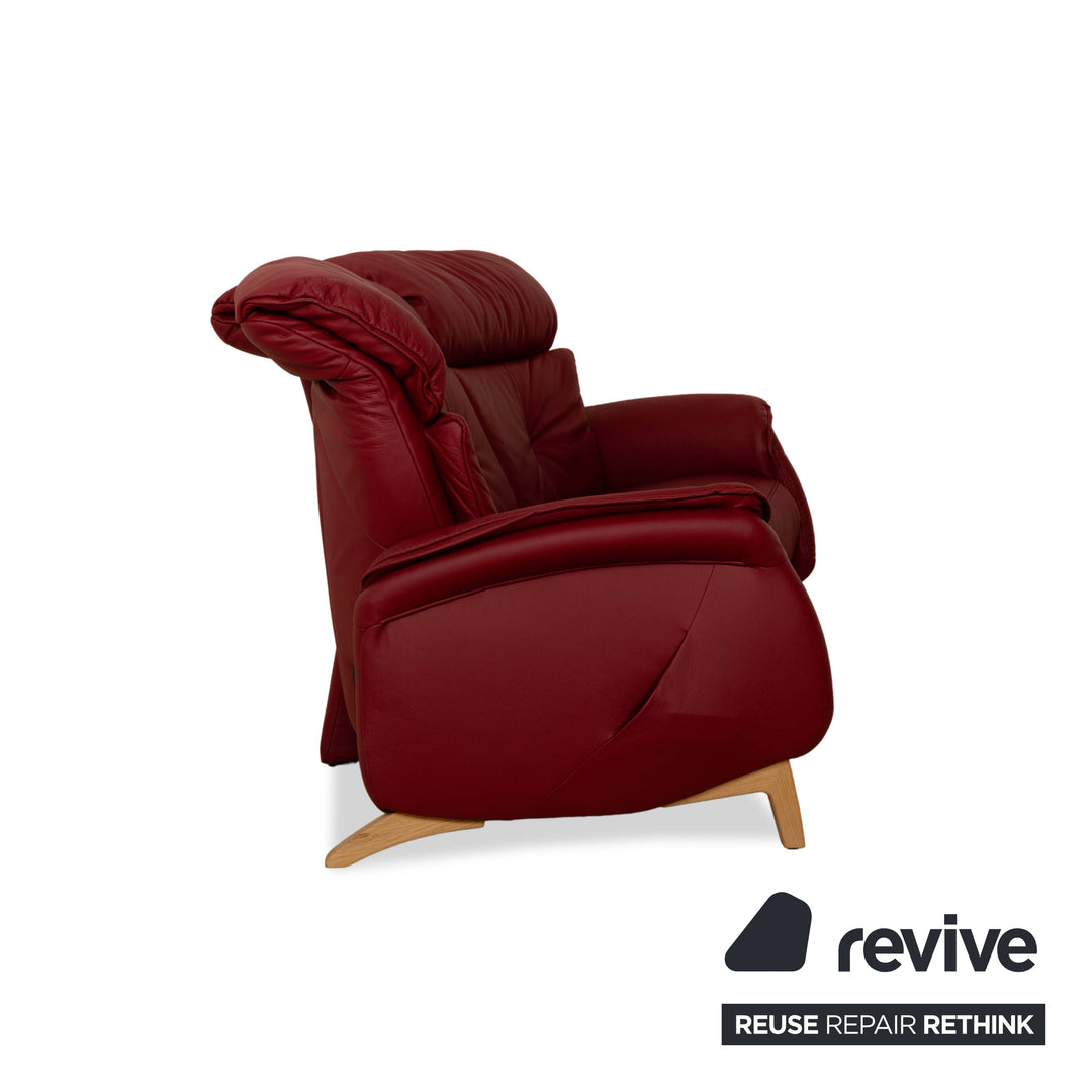 Himolla Trapez 4708 Leather Three-Seater Sofa Couch Red Electric Function