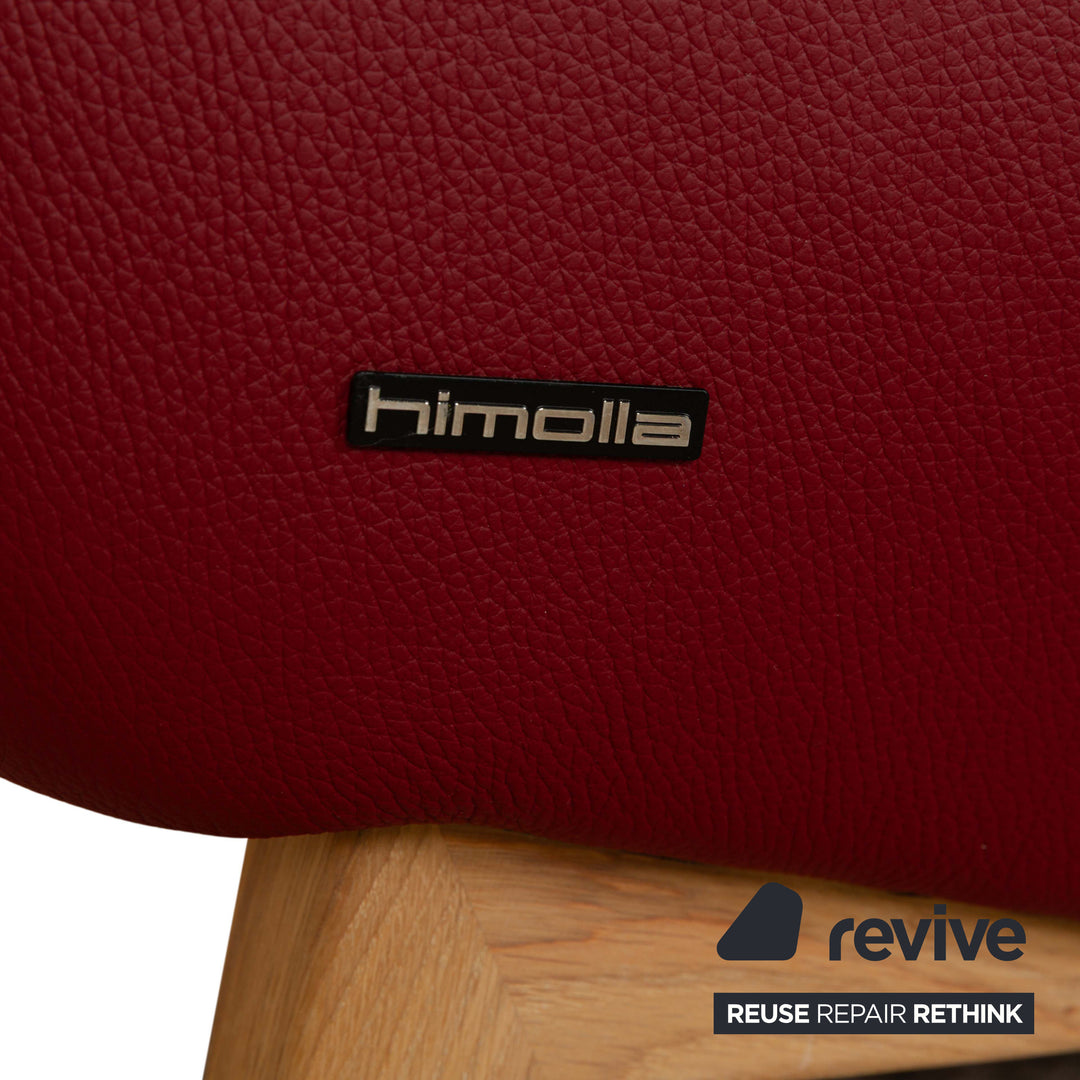 Himolla Trapez 4708 Leather Three-Seater Sofa Couch Red Electric Function