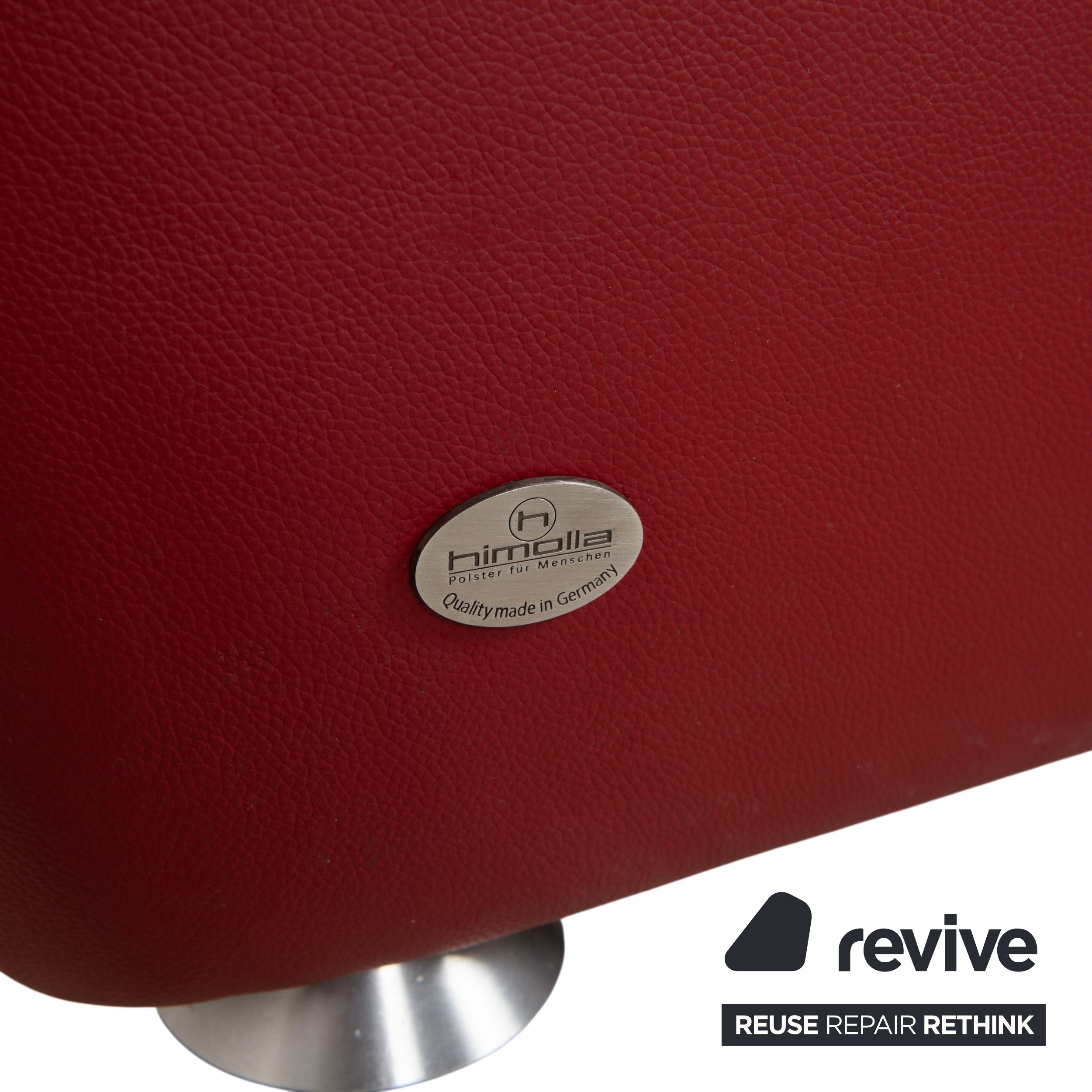 Himolla Trapez Dreisitzer Sofa Rot Bordeaux Comfort Master Collection manuelle Relaxfunktion Ablage in Wildeiche