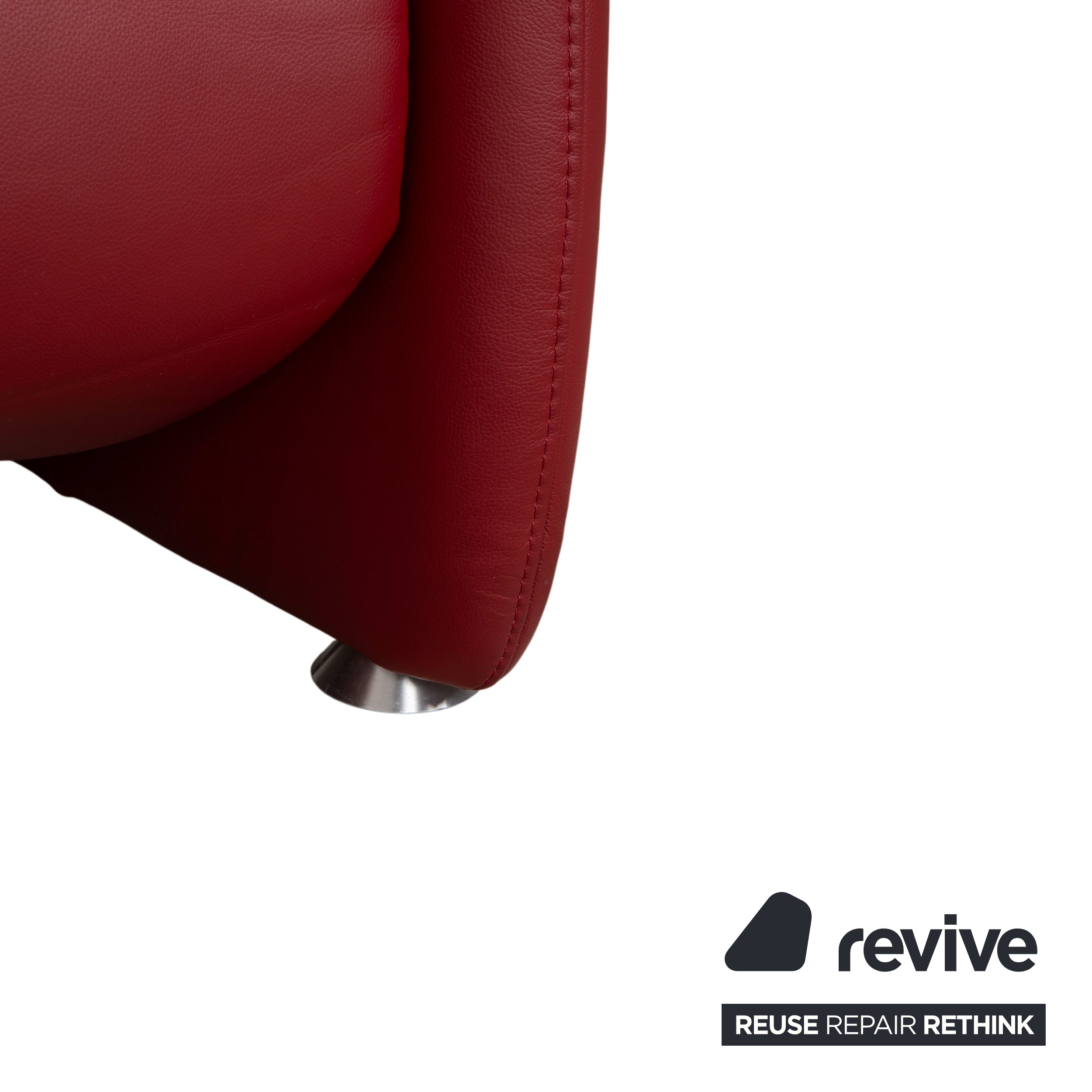 Himolla Trapez Dreisitzer Sofa Rot Bordeaux Comfort Master Collection manuelle Relaxfunktion Ablage in Wildeiche