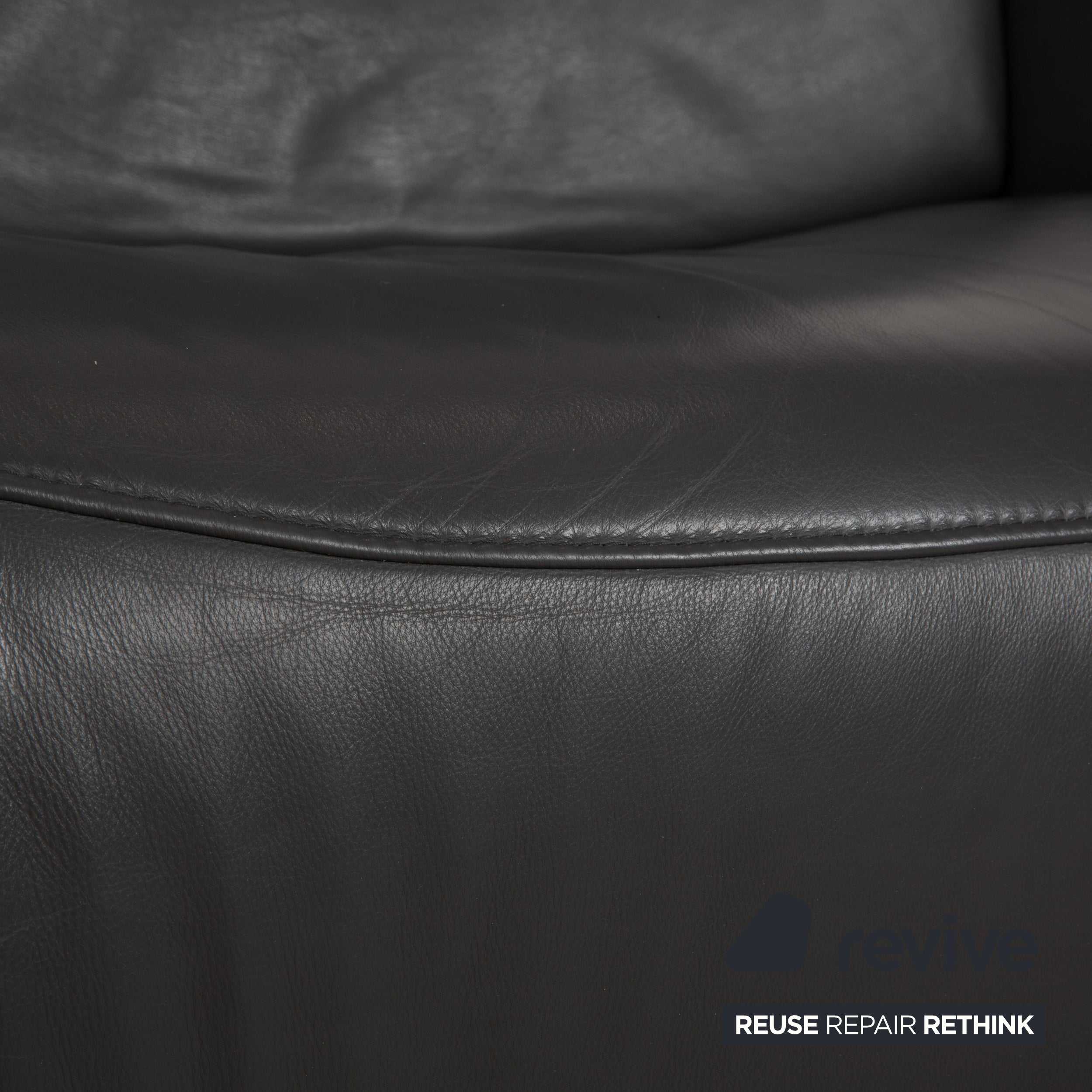 Himolla Trapez Leder Dreisitzer Grau elektrische Funktion Sofa Couch