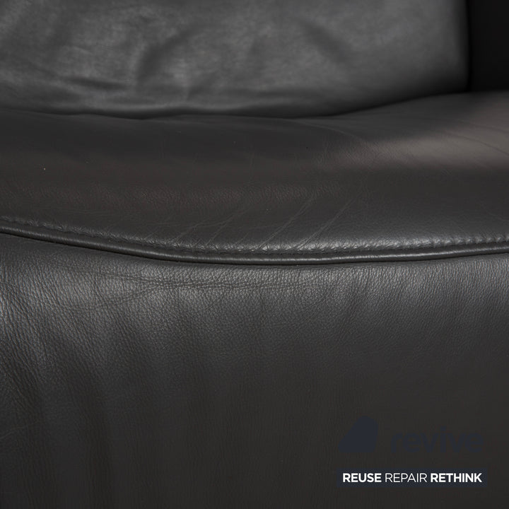 Canapé électrique trois places Himolla Trapez en cuir gris