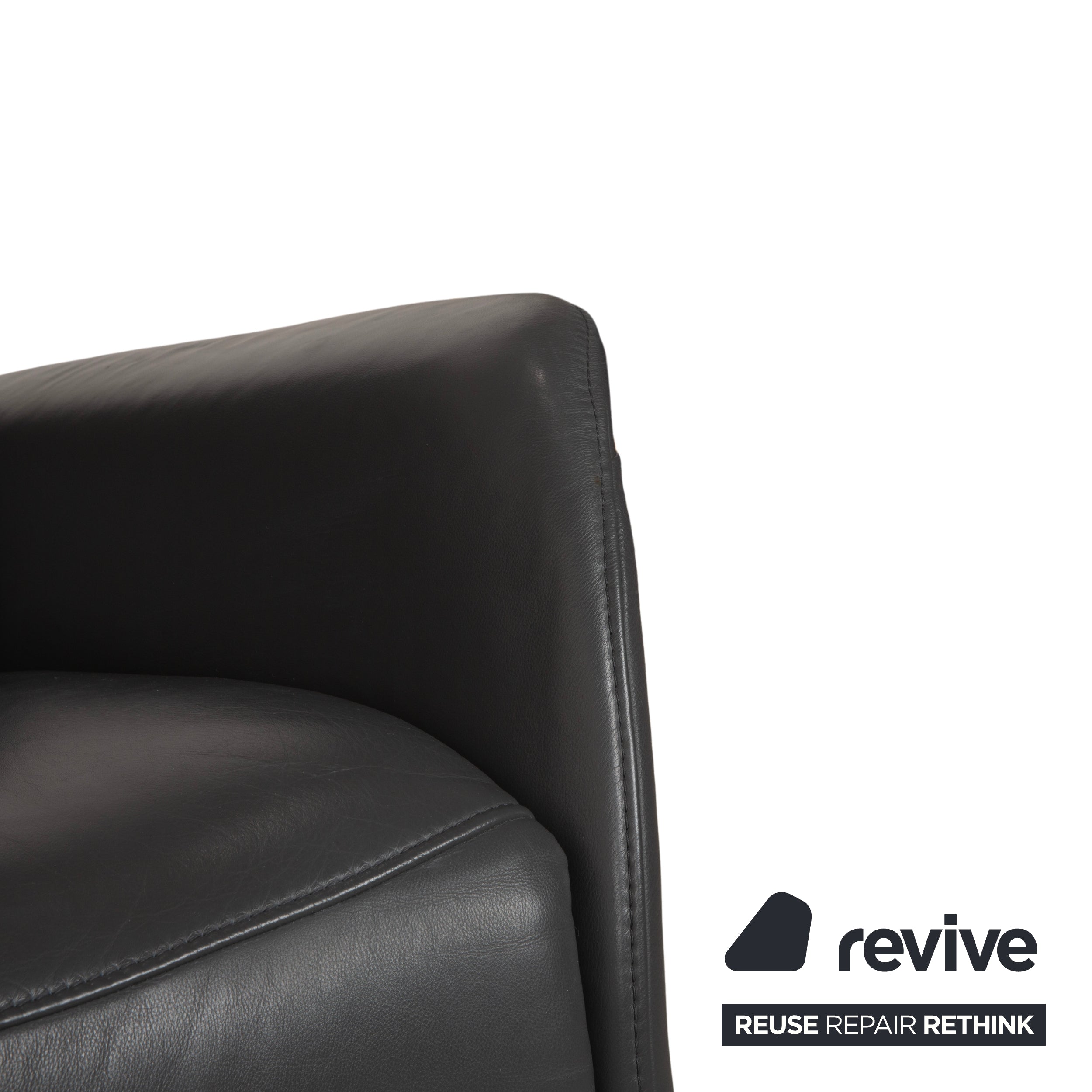 Himolla Trapez Leder Dreisitzer Grau elektrische Funktion Sofa Couch