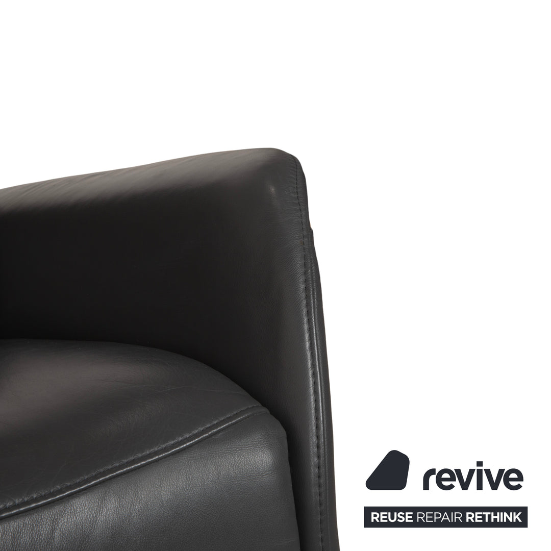 Canapé électrique trois places Himolla Trapez en cuir gris