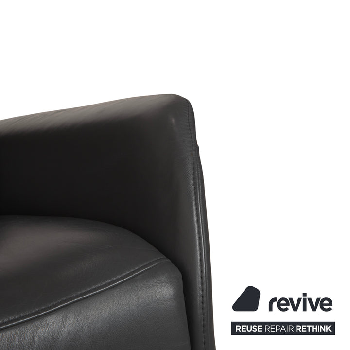 Canapé électrique trois places Himolla Trapez en cuir gris