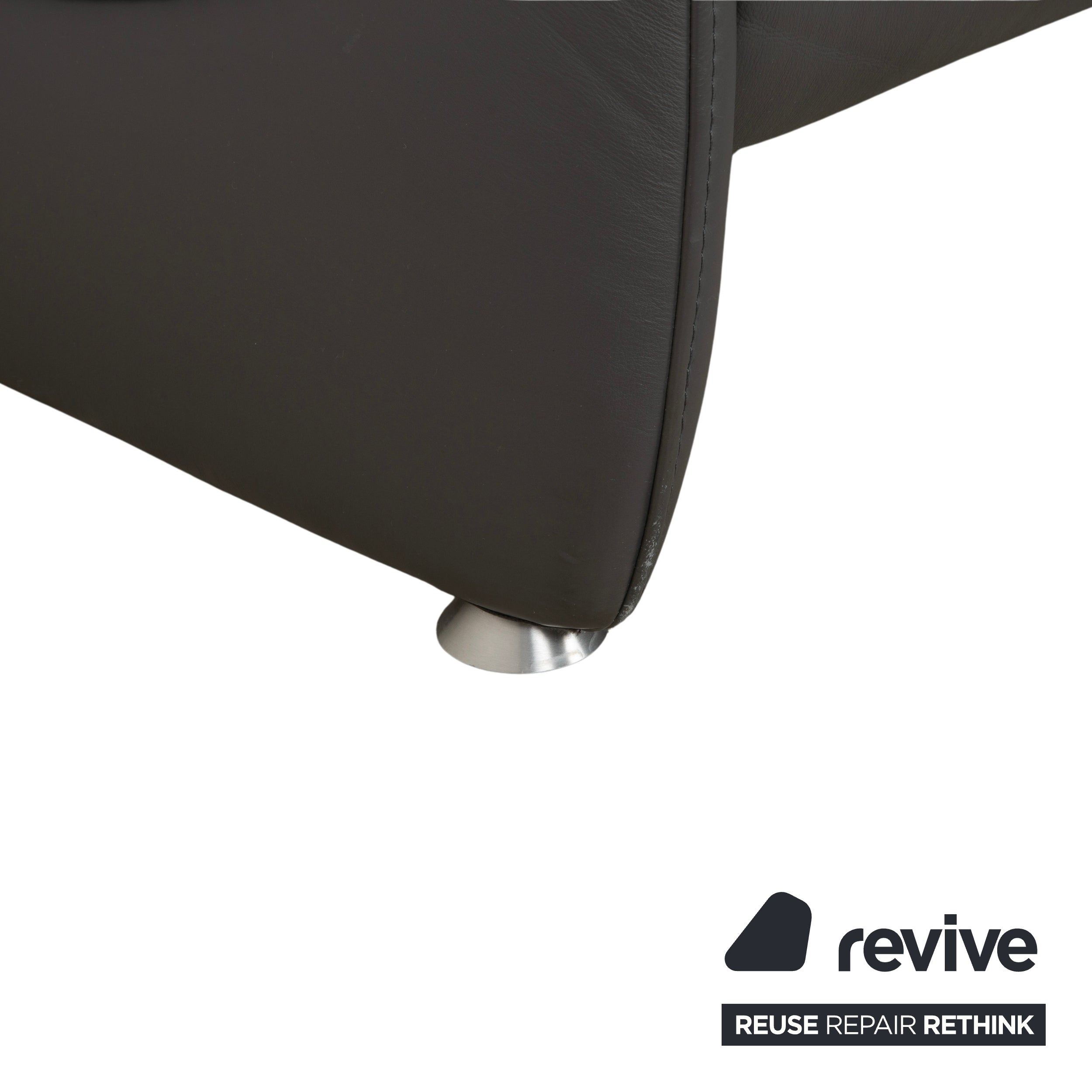 Himolla Trapez Leder Dreisitzer Grau elektrische Funktion Sofa Couch