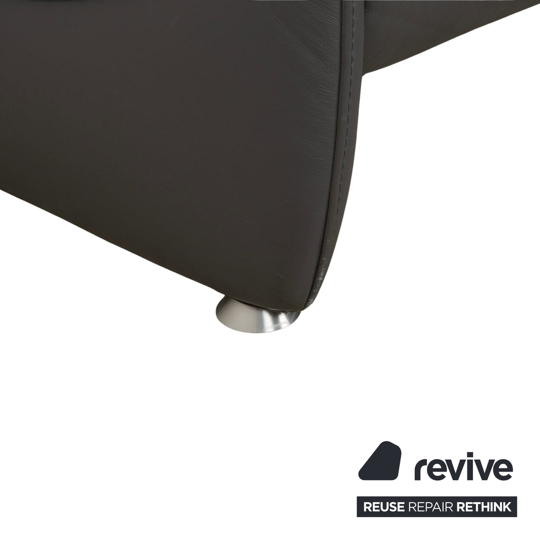 Canapé électrique trois places Himolla Trapez en cuir gris