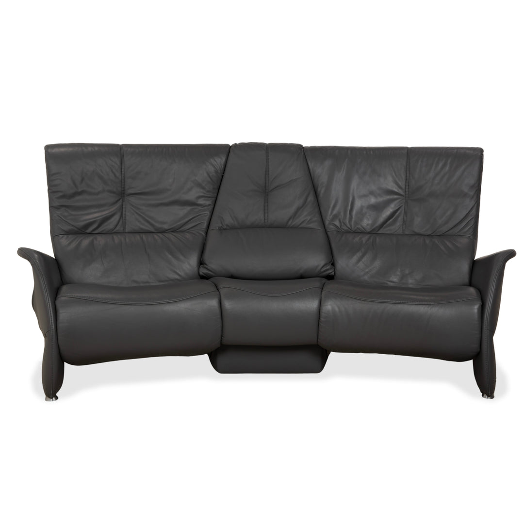 Canapé électrique trois places Himolla Trapez en cuir gris