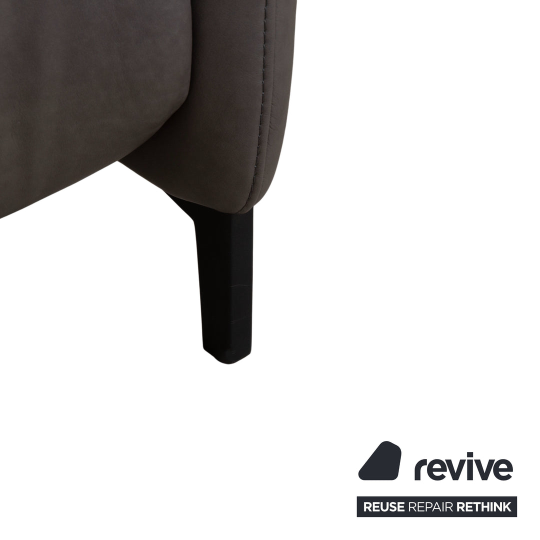 Himolla Trapez Cuir Trois Places Gris Anthracite fonction manuelle Canapé