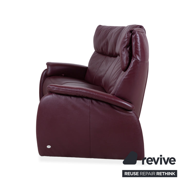 Himolla Trapez Leder Dreisitzer Rot manuelle Funktion Sofa Couch