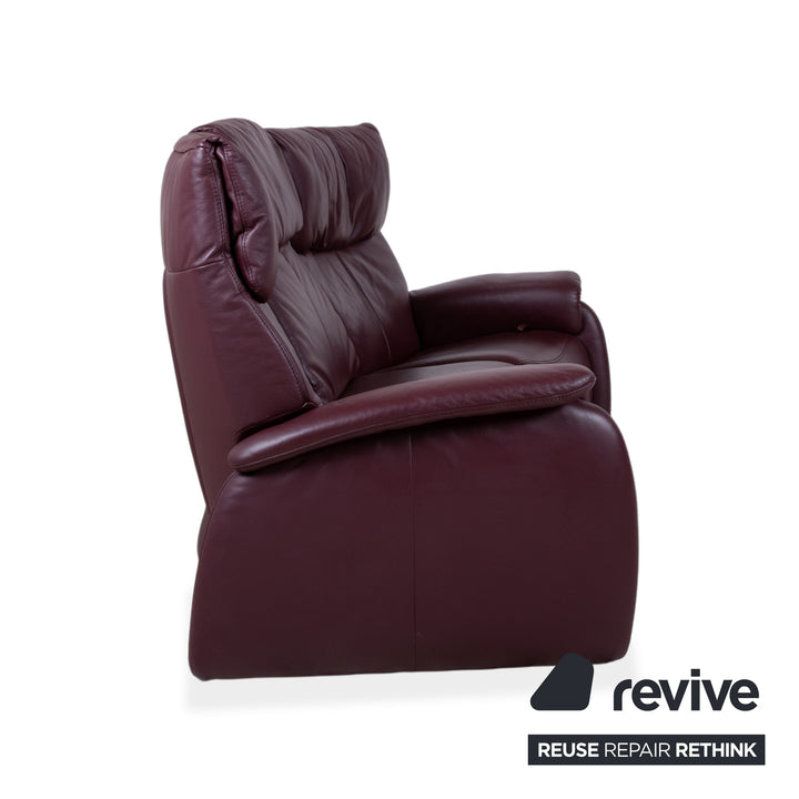 Himolla Trapez Leder Dreisitzer Rot manuelle Funktion Sofa Couch