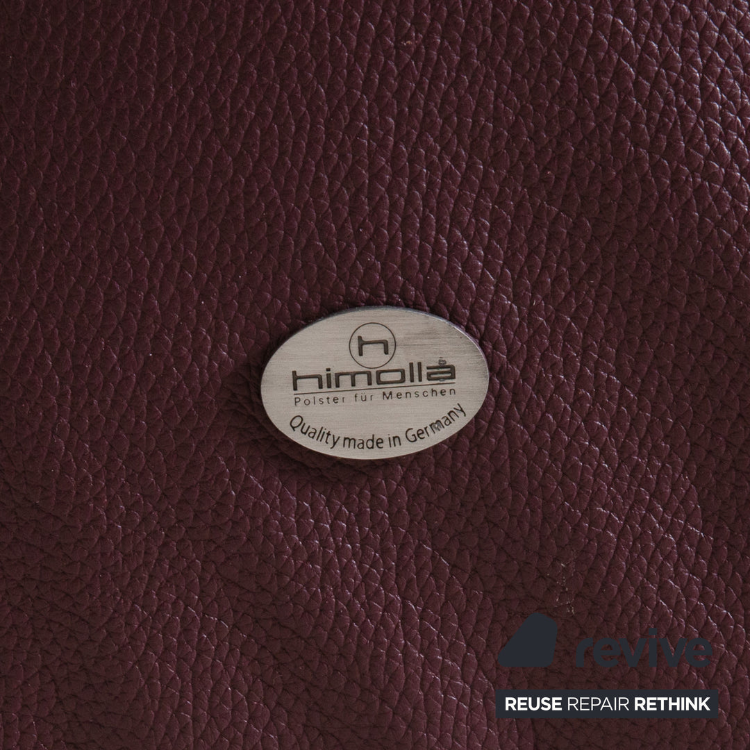 Himolla Trapez Leder Dreisitzer Rot manuelle Funktion Sofa Couch