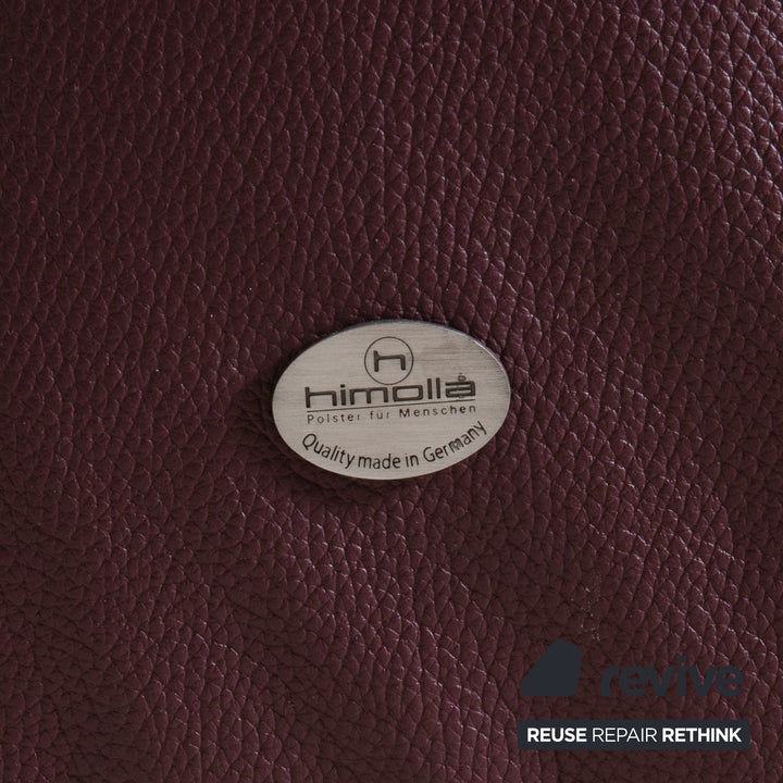 Himolla Trapez Leder Dreisitzer Rot manuelle Funktion Sofa Couch