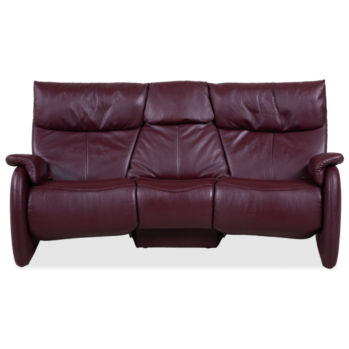 Himolla Trapez Leder Dreisitzer Rot manuelle Funktion Sofa Couch