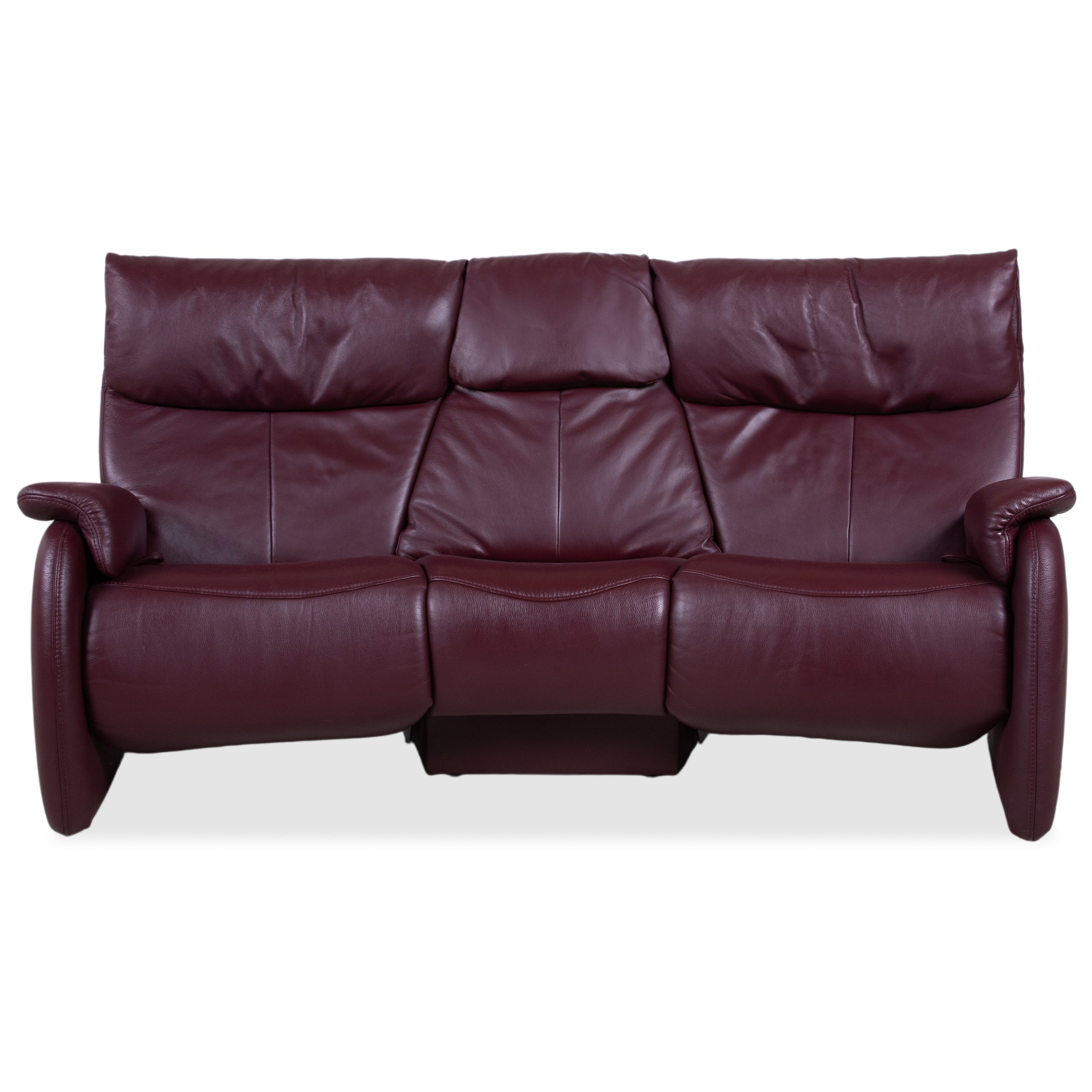 Himolla Trapez leather three-seater red manual function sofa couch