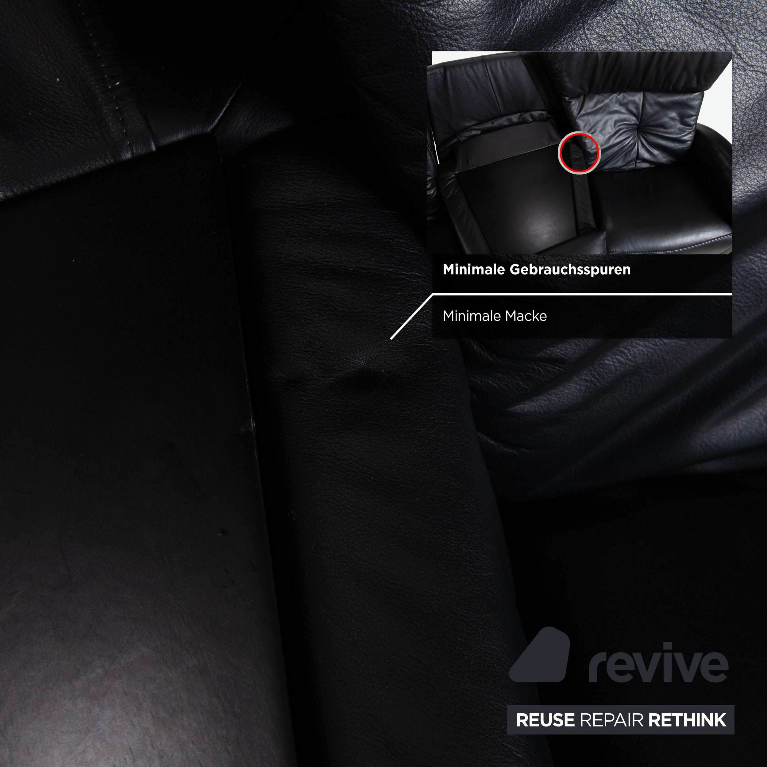 Himolla Trapez Leather Three-Seater Home Cinema Black Manual Function