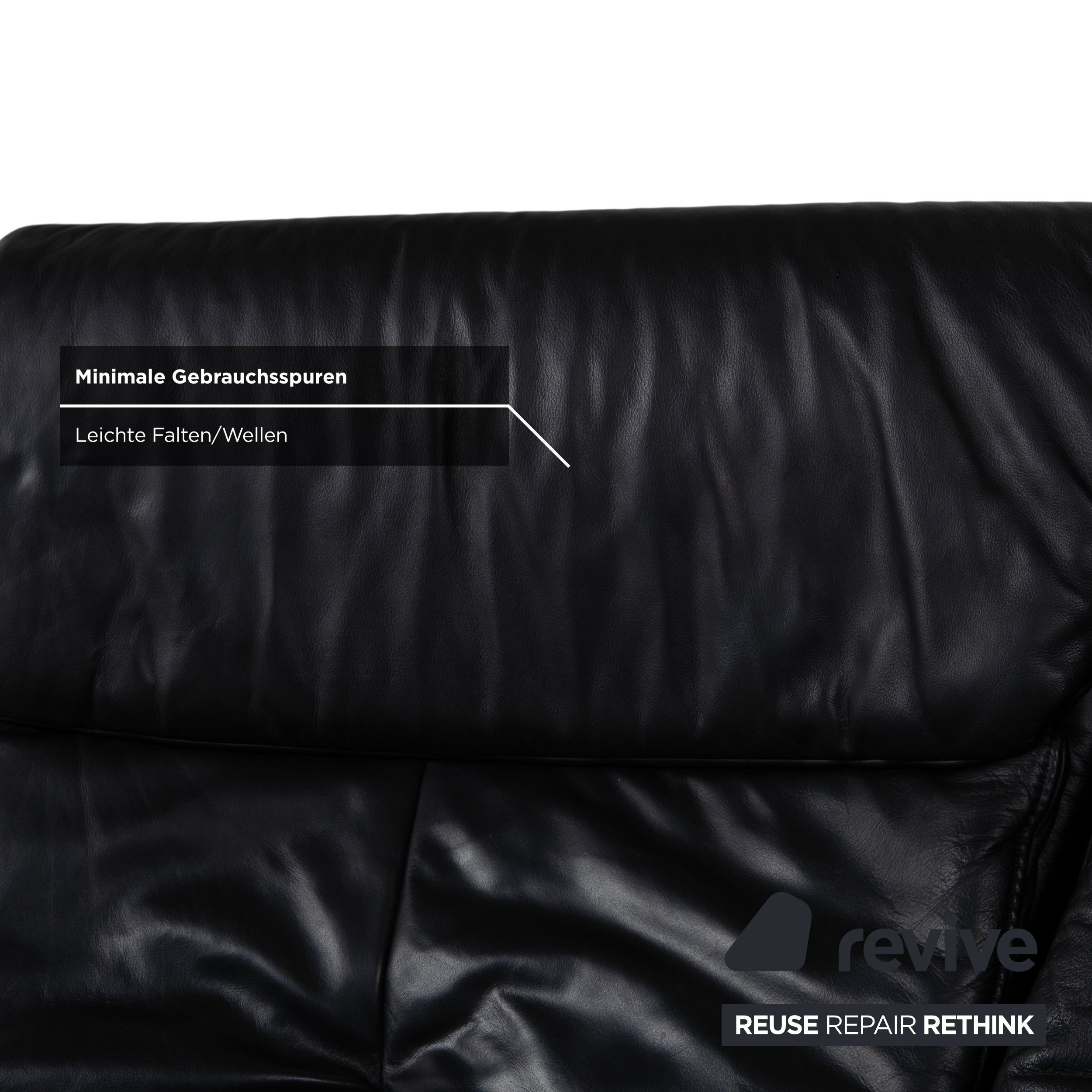 Himolla Trapez Leather Three-Seater Home Cinema Black Manual Function