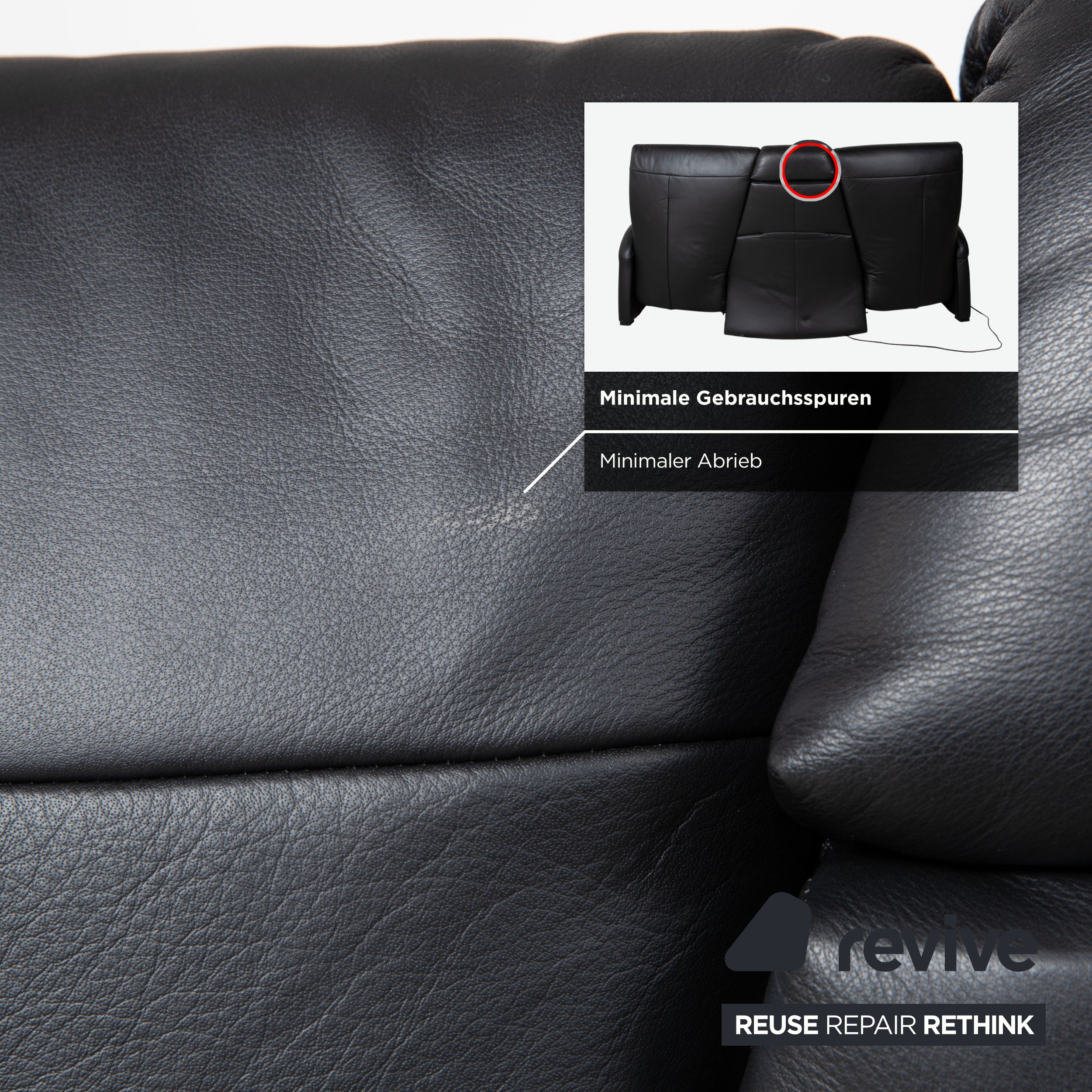 Himolla Trapez Leather Three-Seater Home Cinema Black Manual Function