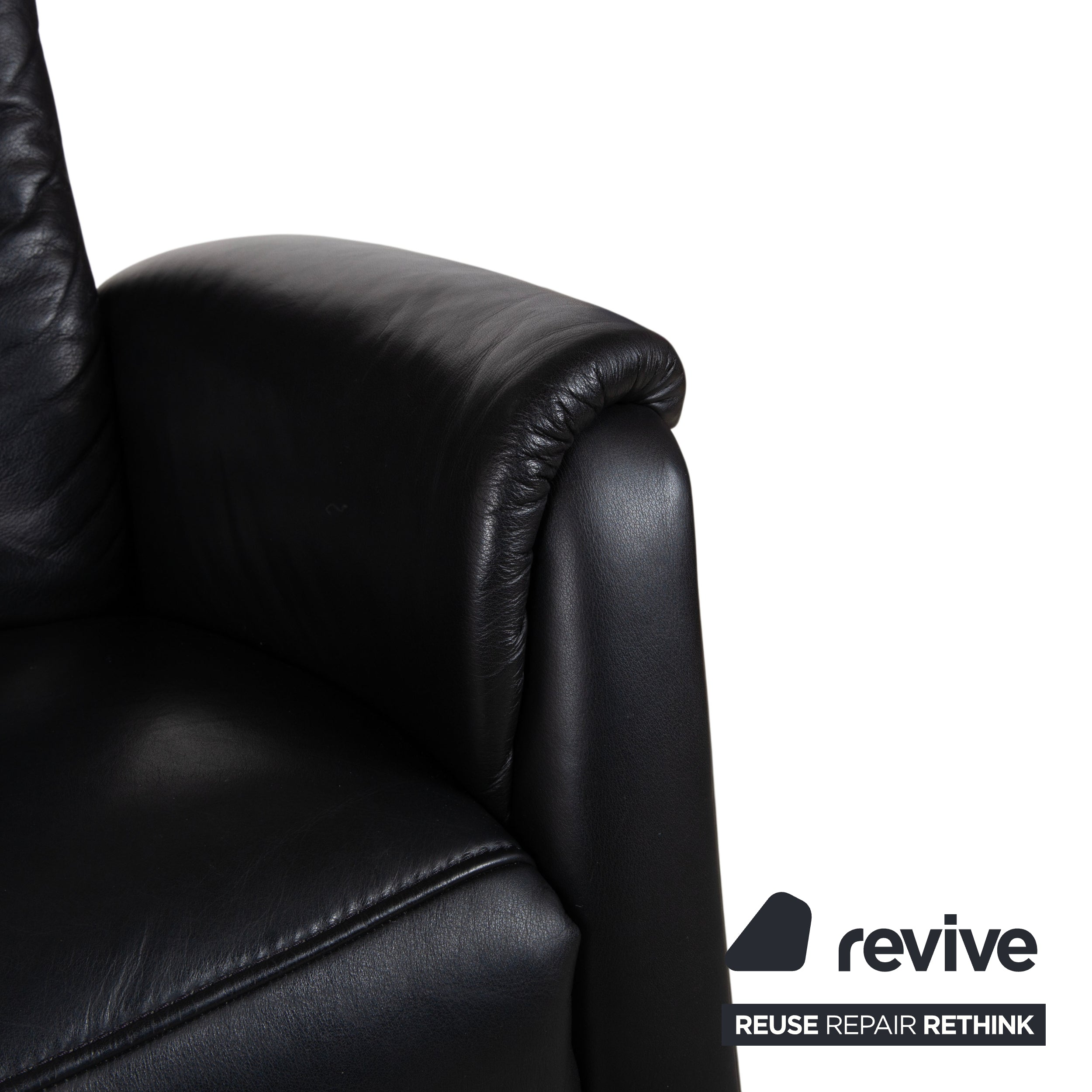 Himolla Trapez Leather Three-Seater Home Cinema Black Manual Function