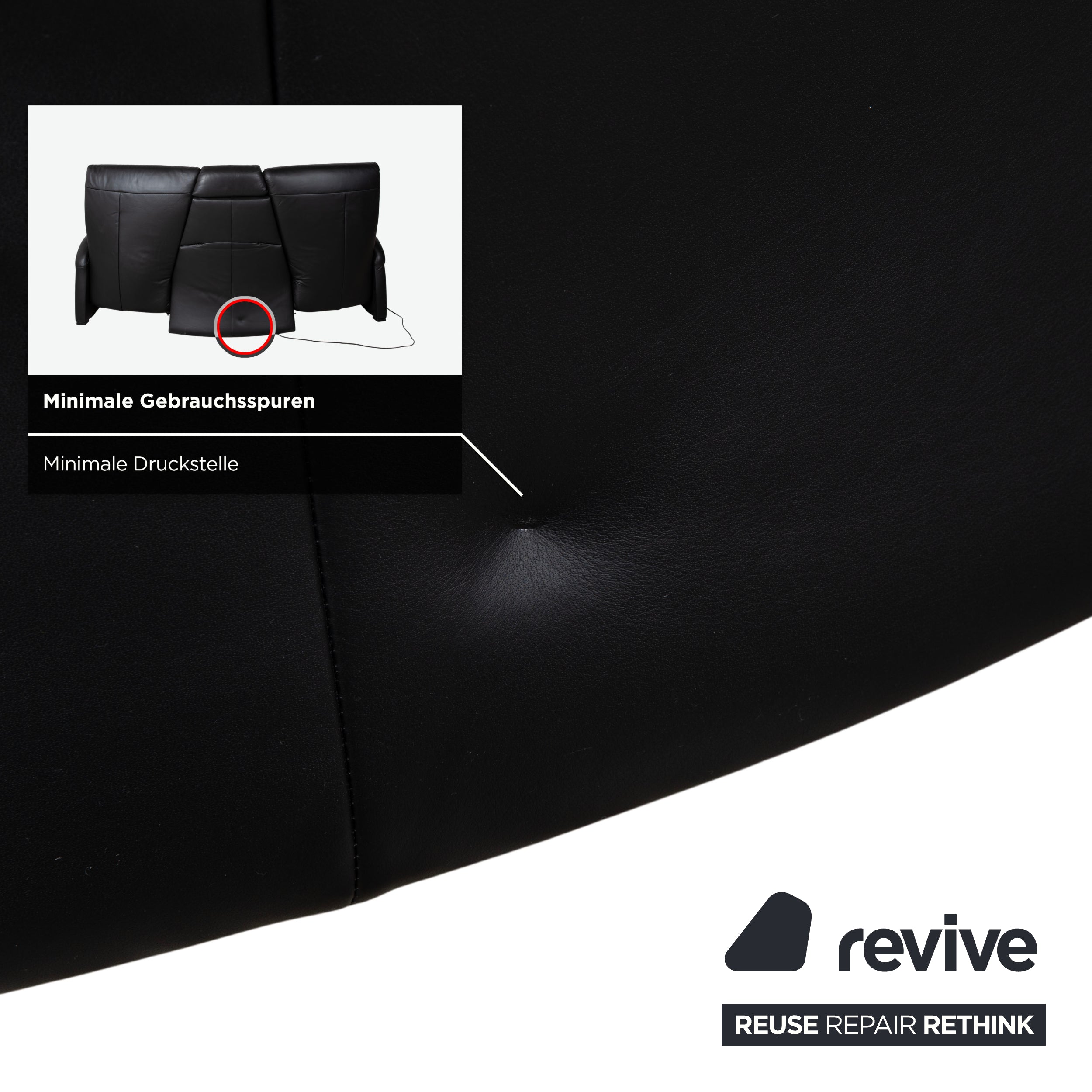 Himolla Trapez Leather Three-Seater Home Cinema Black Manual Function