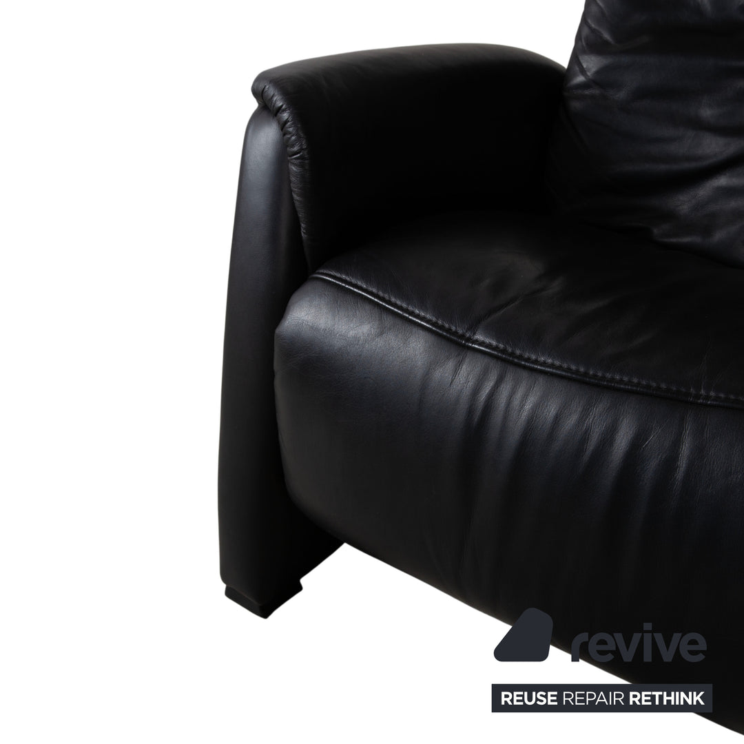 Himolla Trapèze Cuir Trois Places Home Cinéma Noir Fonction Manuelle