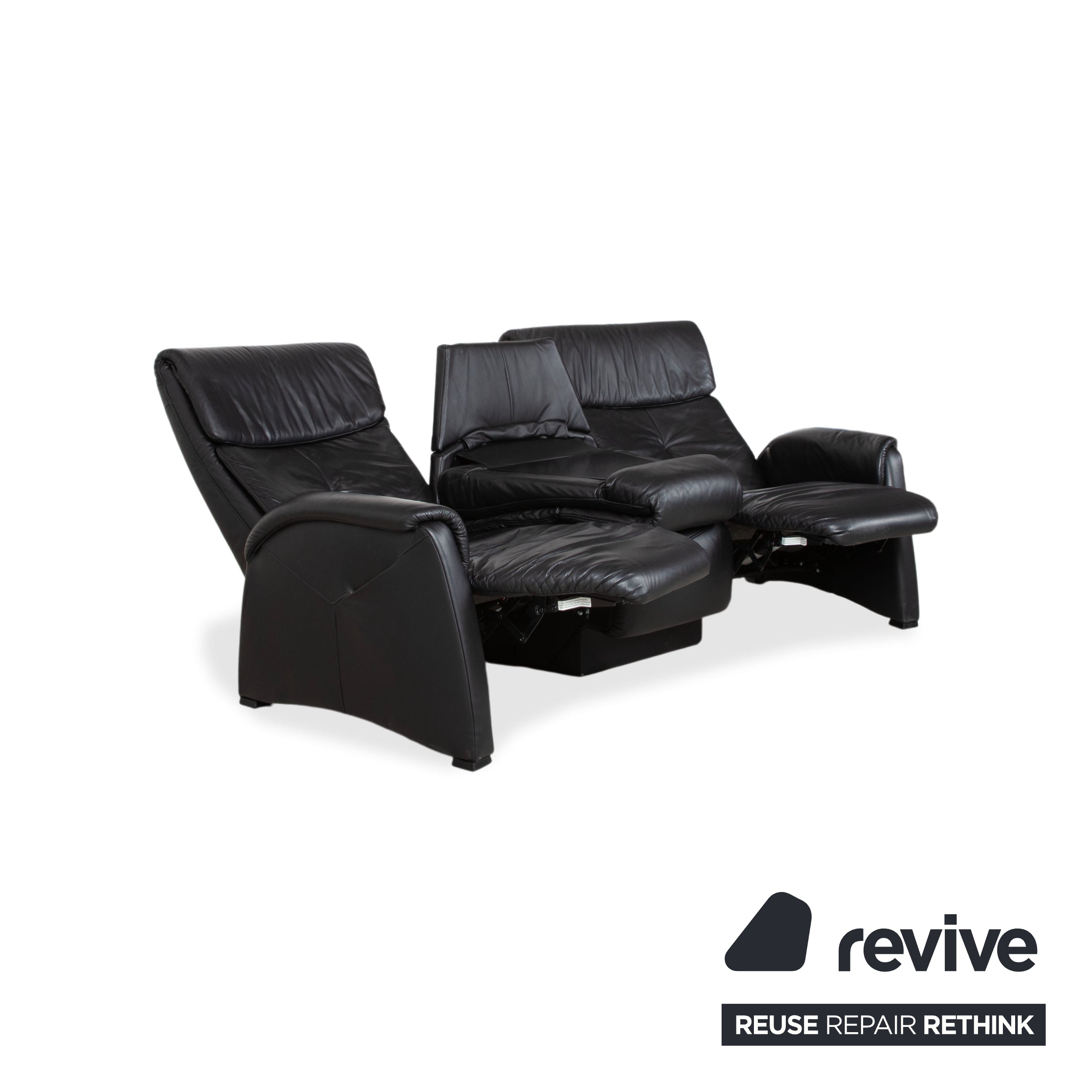 Himolla Trapez Leather Three-Seater Home Cinema Black Manual Function