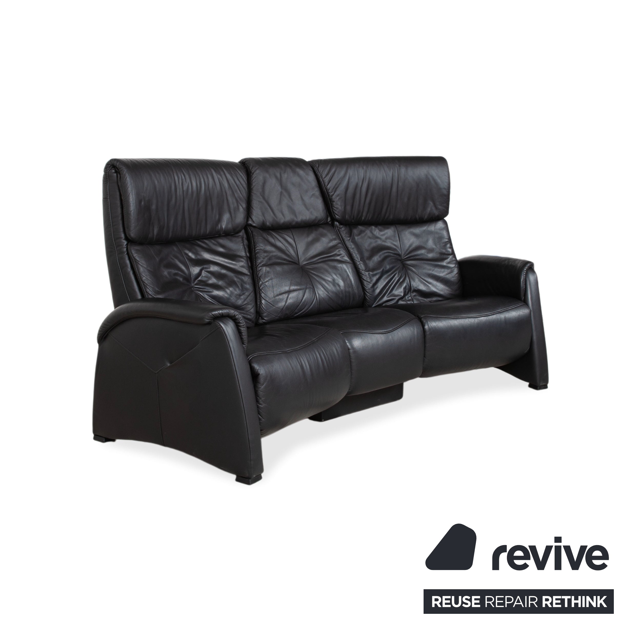 Himolla Trapez Leather Three-Seater Home Cinema Black Manual Function