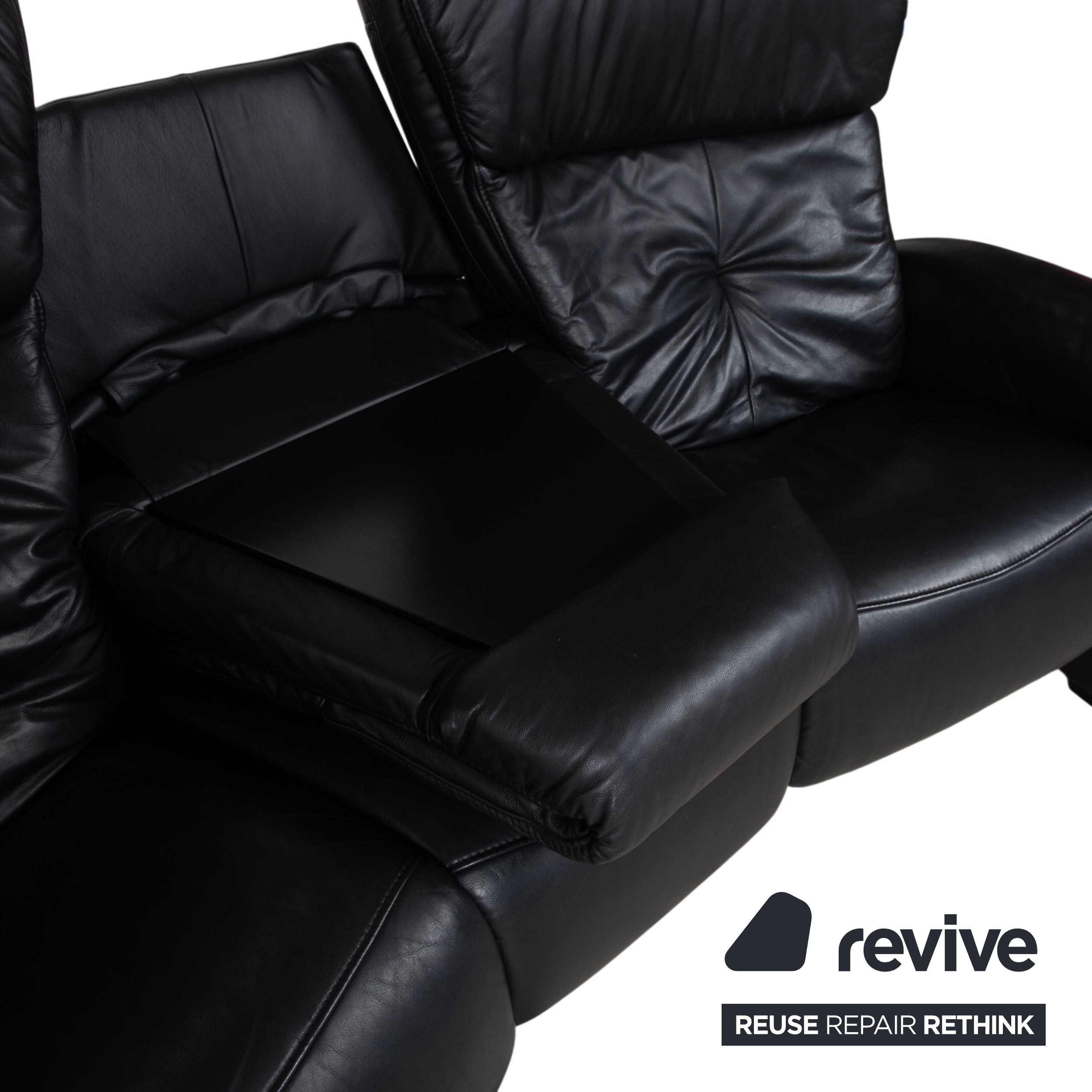 Himolla Trapez Leather Three-Seater Home Cinema Black Manual Function