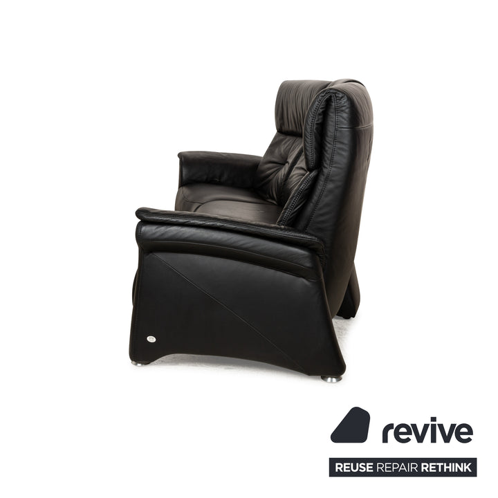 Himolla Trapez Leder Dreisitzer Schwarz manuelle Funktion Sofa Couch