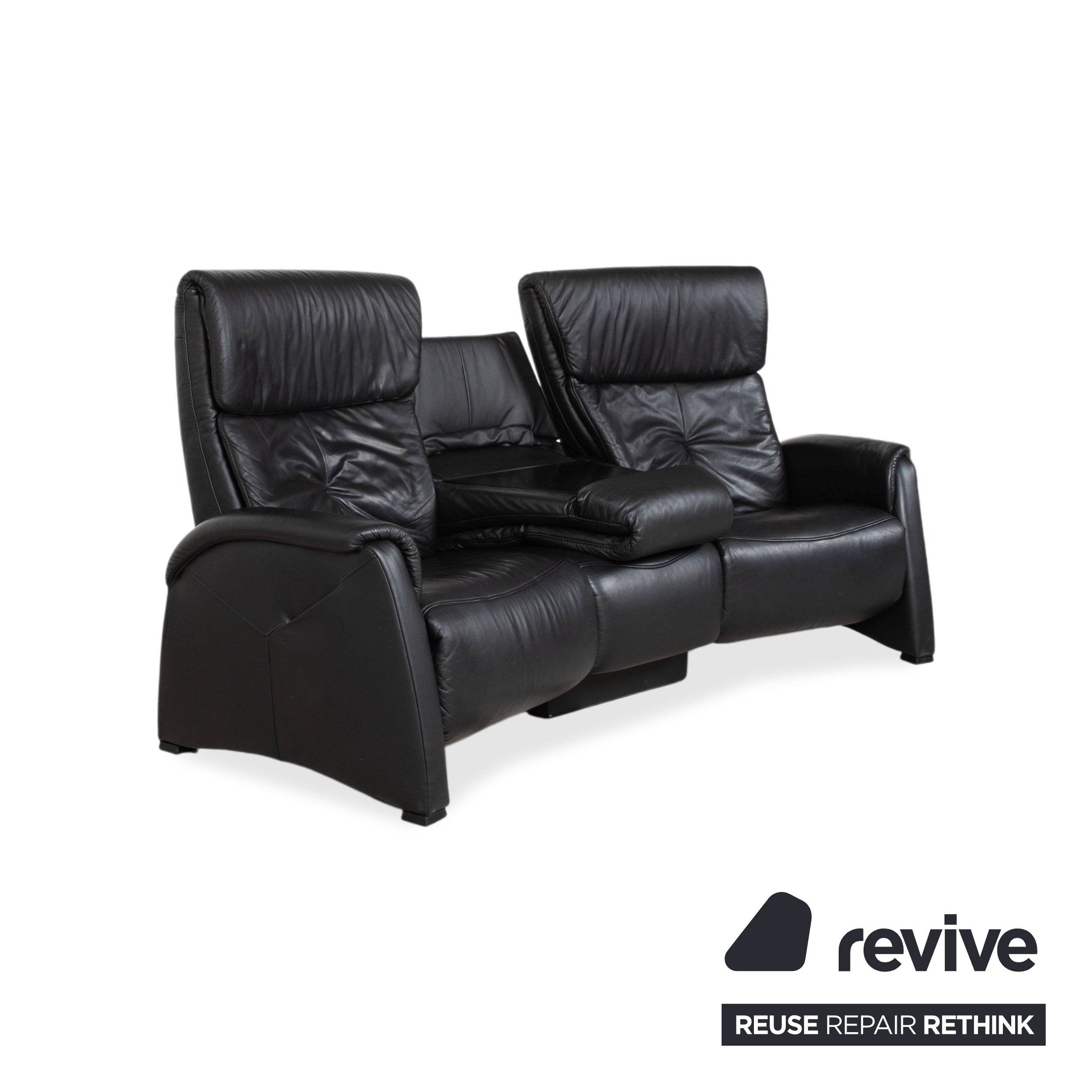 Himolla Trapez Leather Three-Seater Home Cinema Black Manual Function