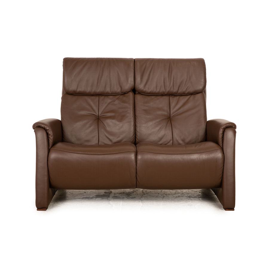 Himolla Trapez Leder Zweisitzer Braun Sofa Couch