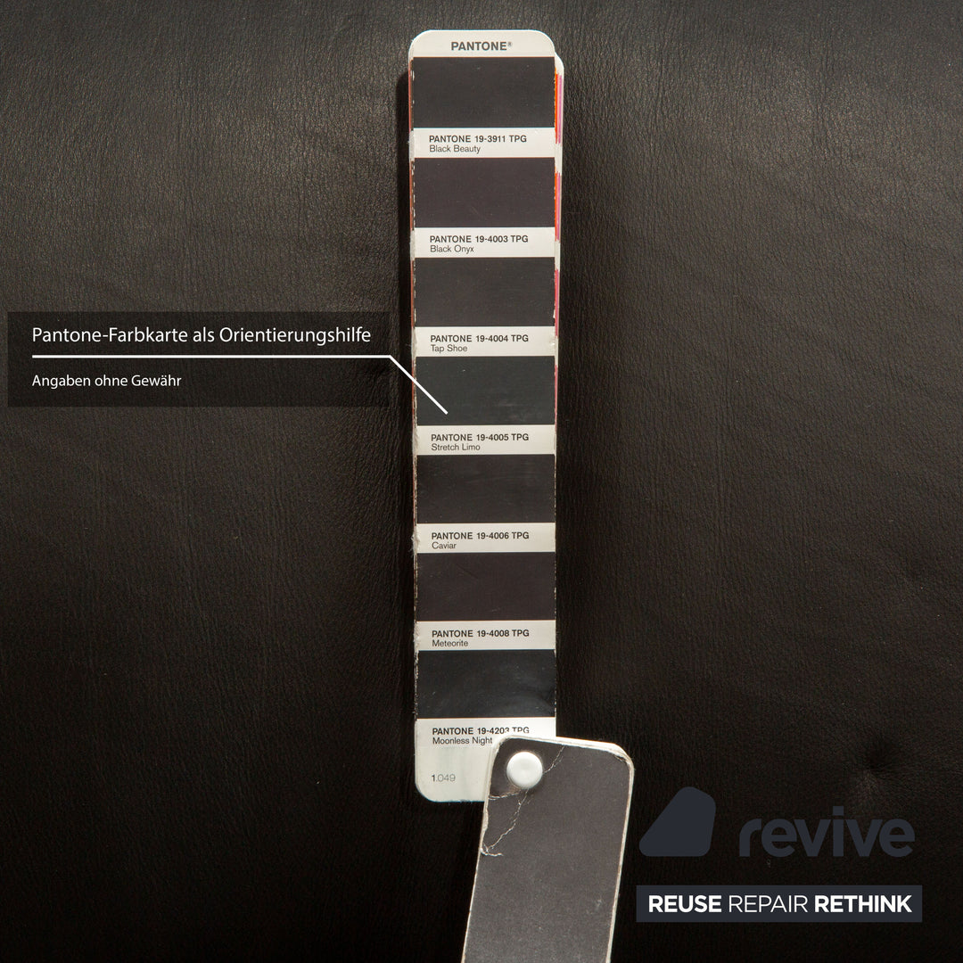 Himolla Trapez Leather Two-Seater Black Anthracite Electric Function Sofa Couch Relax Function