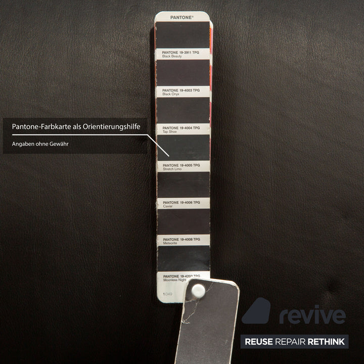 Himolla Trapez Leather Two-Seater Black Anthracite Electric Function Sofa Couch Relax Function