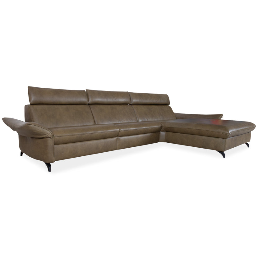 Himolla Velden 8372 Leather Corner Sofa Green Manual Function Sofa Couch